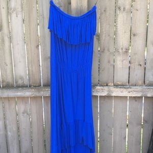 Anthropologie Lilka Strapless Royal Blue Dress